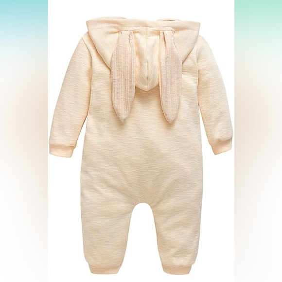 NWT Toddler Bunny Baby Easter Romper Long Ear Rabbit Hoodie Romper Jumpsuit 2-3T - Picture 4 of 9
